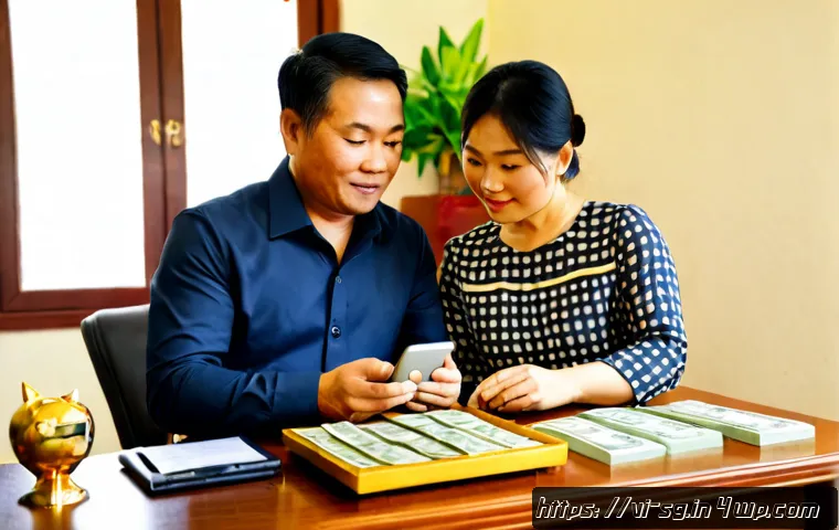 Home 17 조기 은퇴를 위한 자산 보호 방법 - Photorealistic Vietnamese middle-aged couple at a bright, orderly home office table, calmly reviewin...